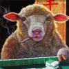 Sheep Playing Mahjong Diamond Painting