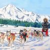 Sled Dogs With Man Art Diamond Painting