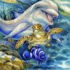 Turtle And Dolphin With Fish Diamond Painting