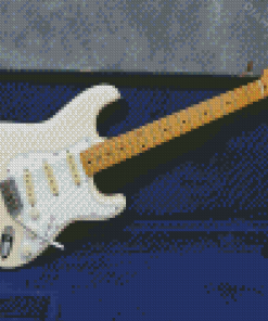 White Fender Stratocaster Guitar Diamond Painting