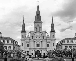 Black And White St Louis Cathedral Diamond Painting