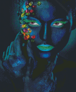 Black Lady With Colors Diamond Painting