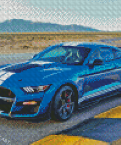 Blue Mustang Shelby Gt500 Diamond Painting