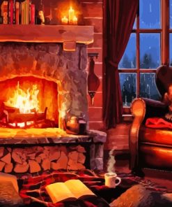 Cozy Fireplace Diamond Painting