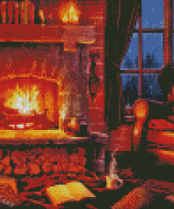 Cozy Fireplace Diamond Painting