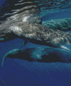 Sperm Whales In The Ocean Diamond Painting