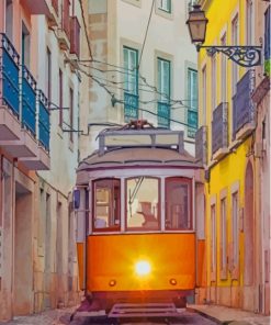 Street Lisbon Tram Diamond Painting