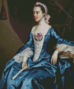 Vintage Lady In Blue Dress Diamond Painting